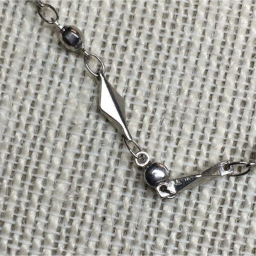 Diamond Anklet Ankle Bracelet Choker Necklace 12 In Silver Chain Retro Vintage - Picture 2 of 5